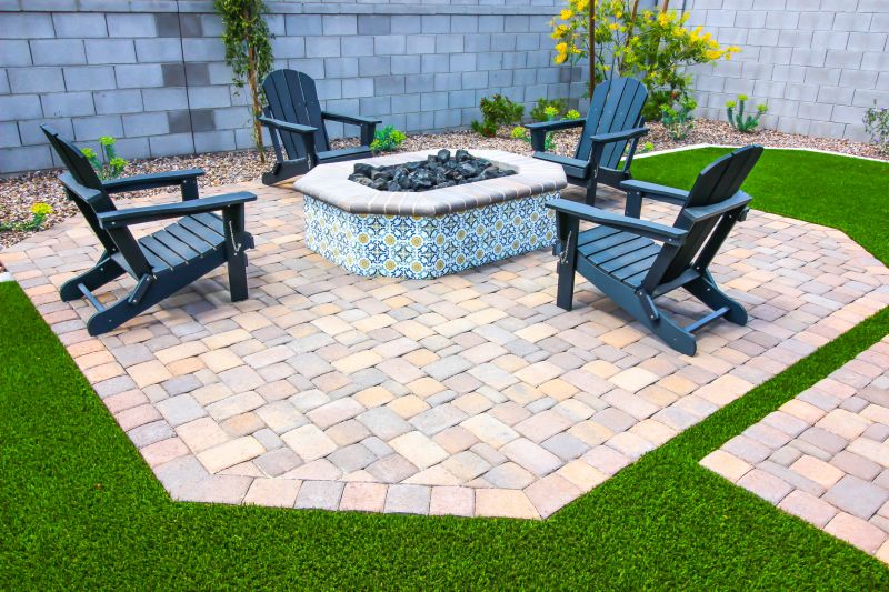 Paver Patio with Built-In Seating